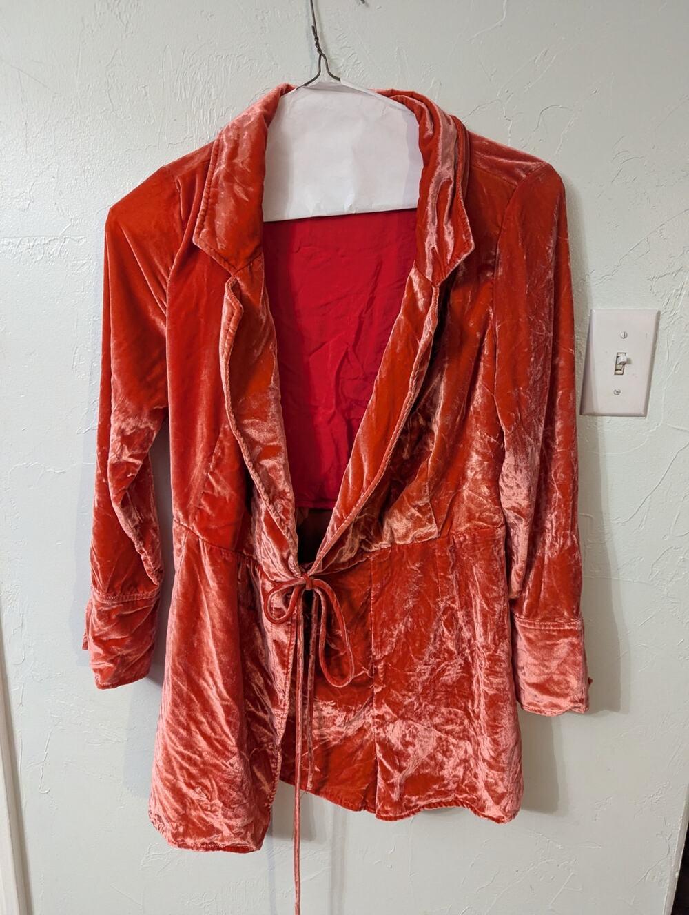Free People, BEAUTIFUL,S/P crushed velvet ,salmon orange, culotte.